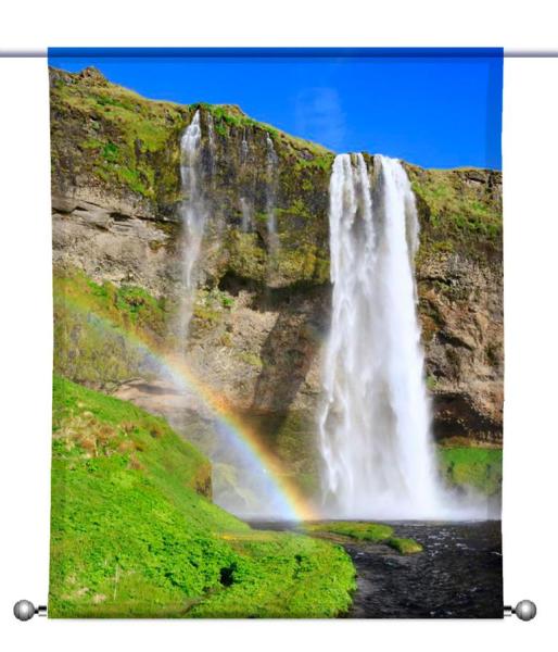 Seljalandsfoss Rainbow, Scheibenhänger eckig transparent